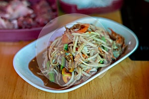 Traditional Thai food papaya salad