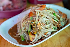 Traditional Thai food papaya salad