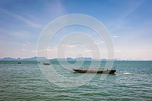 Traditional Thai longtail boat in the sea