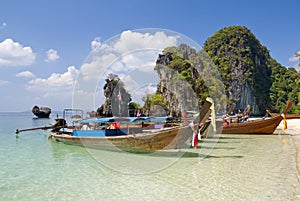 Traditional thai motorboats