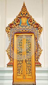 Traditional Thai style church door