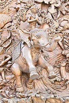 Traditional Thai style old iron statue plate