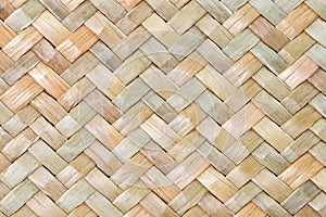 Traditional thai style pattern nature background of brown handicraft weave texture wicker surface for furniture materia