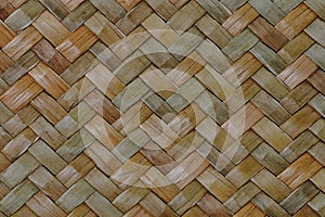 Traditional thai style pattern nature background of brown handicraft weave texture wicker surface for furniture materia