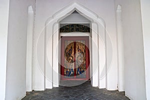 Traditional Thai style temple door