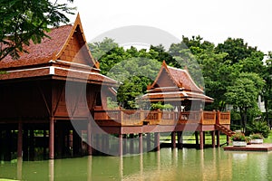 Traditional Thai style wooden house in Thailand