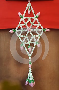 Traditional Thai wall hanging flower decoration