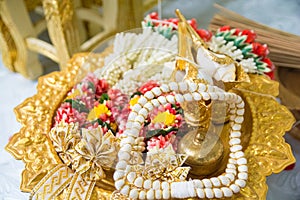 Traditional Thai Wedding ceremony decoration and artifacts object