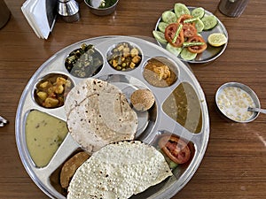 Traditional thali Indian food