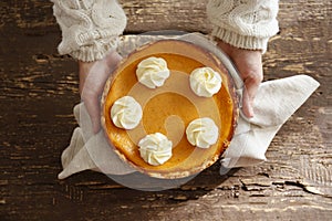 Traditional thanksgiving food on wooden table. Thanksgiving table setting concept.