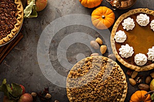 Traditional Thanksgiving pies photo