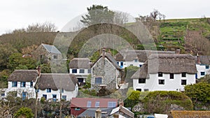 Traditional thatched housing in Cornwall UK