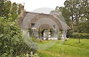 Traditional thatched roof cottage