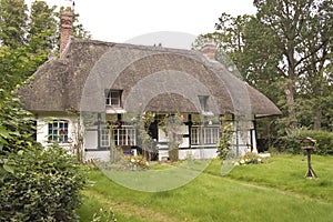 Traditional thatched roof cottage
