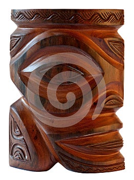 Traditional tiki fetish polynesian sculpture