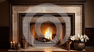 traditional tile fireplace