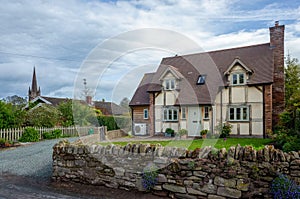 Traditional timber frame house in weobley, herefordshire, uk