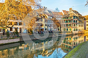 Traditional timbered house in petite france, Strasbourg, Alsace, France