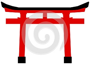 Traditional Torii gate vector