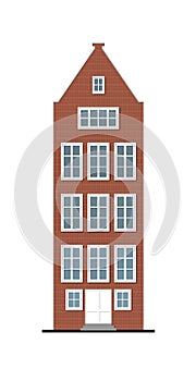 Traditional townhouse red brick facade
