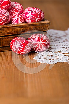 Traditional transylvanian hand written eggs photo