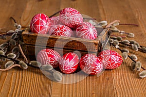 Traditional transylvanian hand written eggs photo