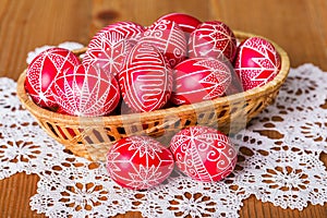 Traditional transylvanian hand written eggs photo