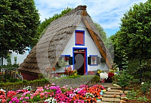 Traditional Triangular  Thatched house at Santana Madeira