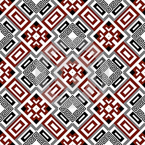 Traditional tribal ethnic style seamless pattern. Vector ornamental greek background. Elegant repeat backdrop. Geometric shapes