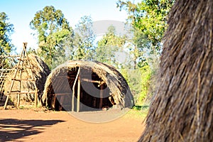 Traditional, tribal hut of Kenyan people