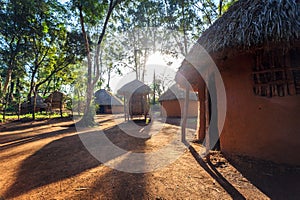 Traditional, tribal hut of Kenyan people photo