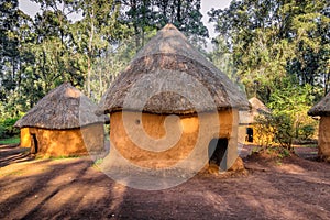 Traditional, tribal hut of Kenyan people, Nairobi, Kenya photo