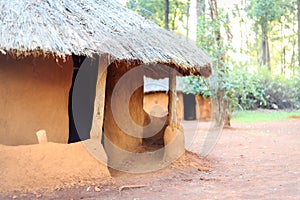 Traditional, tribal village of Kenyan people