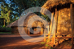 Traditional, tribal village of Kenyan people