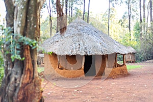 Traditional, tribal village of Kenyan people