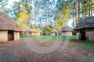 Traditional, tribal village of Kenyan people