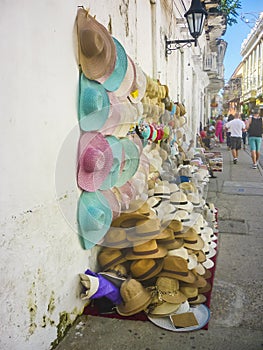 Traditional Tropical Hats Street Market