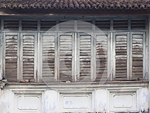 Traditional tropical louvred wooden windows