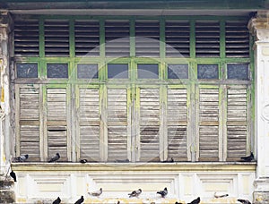 Traditional tropical louvred wooden windows