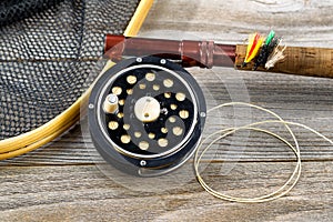 Traditional trout fishing equipment