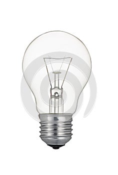Traditional tungsten light bulb isolated on white