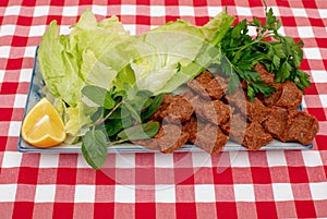 Traditional Turkish appetizer Cigkofte, Turkish food
