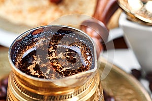 Traditional Turkish black coffee