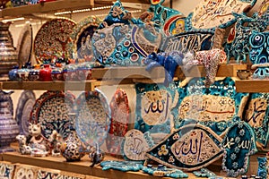 Traditional Turkish ceramics and plates for gift