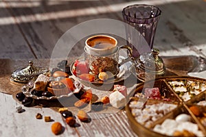 Traditional Turkish coffee on Bayram photo