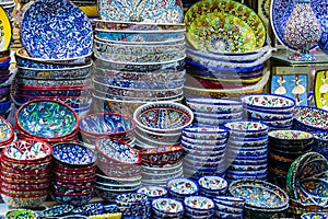 Traditional Turkish decorative ceramics  interior decoration