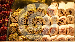 Traditional turkish delight rahat lokum