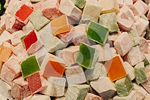 Traditional Turkish delight sweets as lokum candy