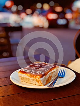 Traditional Turkish Dessert Trilece cake or three milk cake