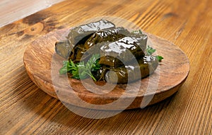 Traditional Turkish Dolma, Sarma or Dolmades Closeup